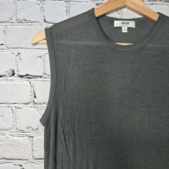 Agolde Nikita Tee Sleeveless Crew Neck Gray Soft Muscle Tshirt Tank Top Size M - Picture 3 of 8